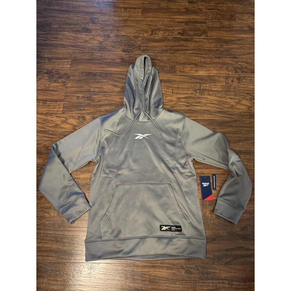 Reebok Mens Box Jump Tech Fleece Hoodie Gritty Grey Brand New w Tags Sz:s